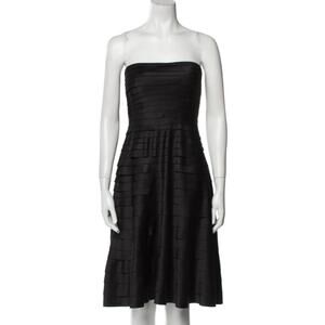 Victor Costa Tiered Strapless Corset Knee Length A-Line Cocktail Dress Women's 4